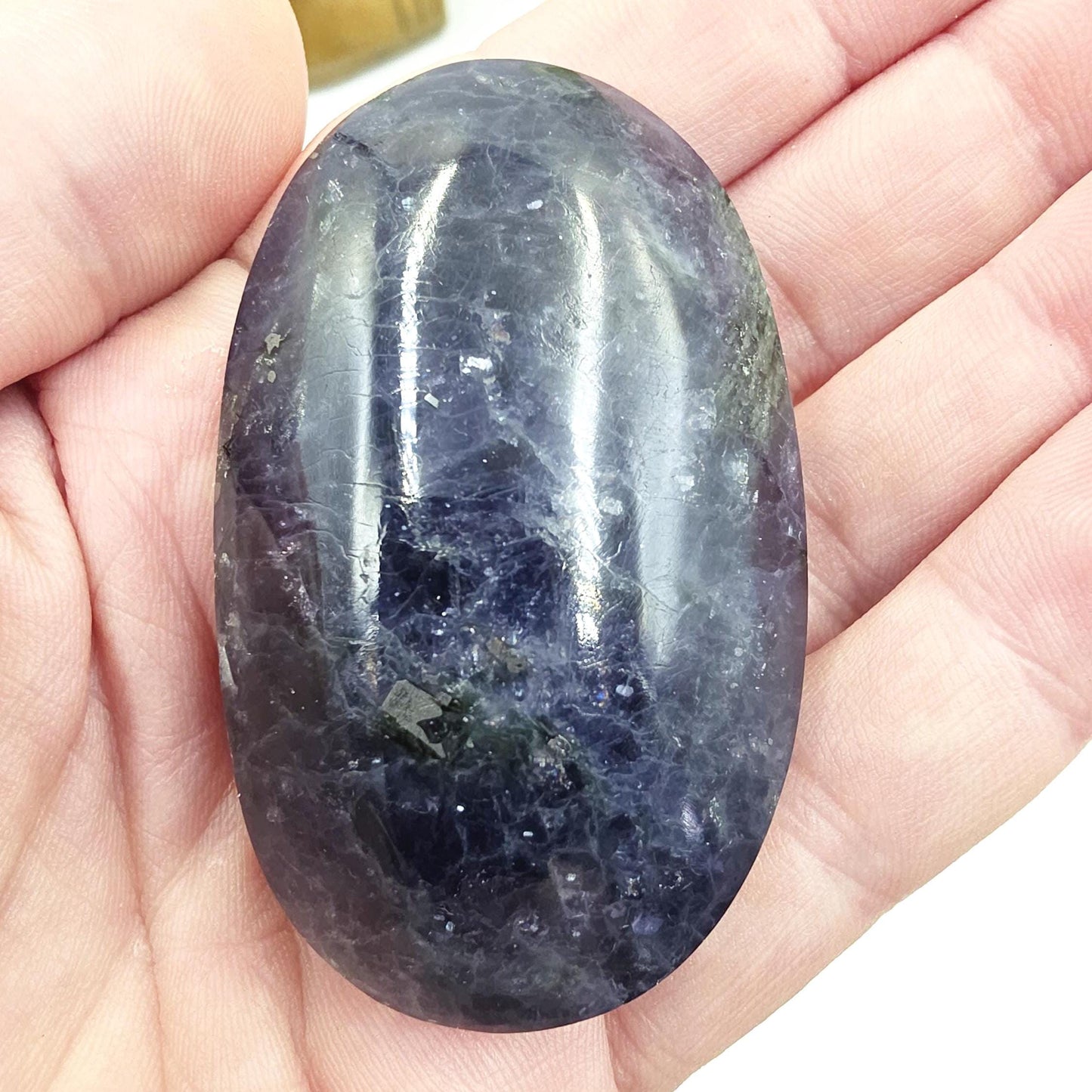 Iolite (Cordierite) Palm Stone – Intuition, Insight & Third Eye Chakra Crystal, 65g