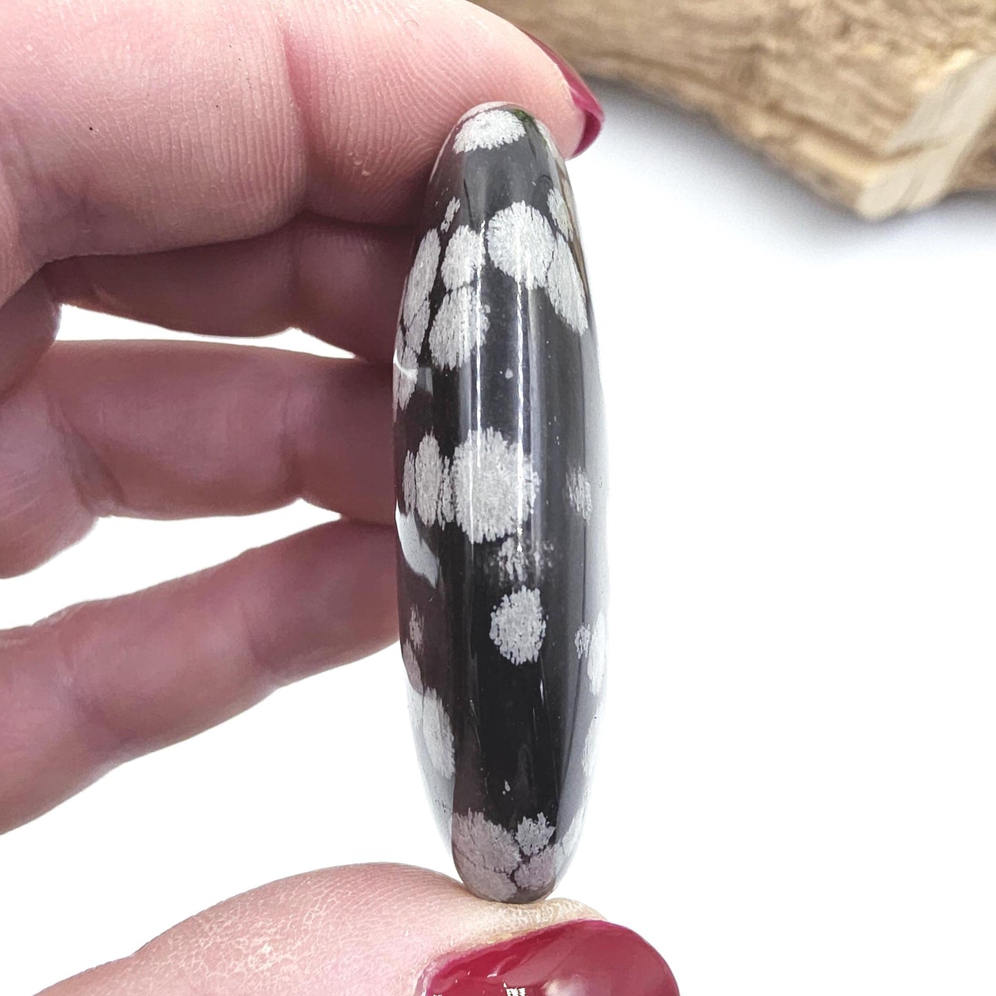 Snowflake Obsidian Palm Stone – Grounding, Protection & Emotional Balance Crystal, 40g