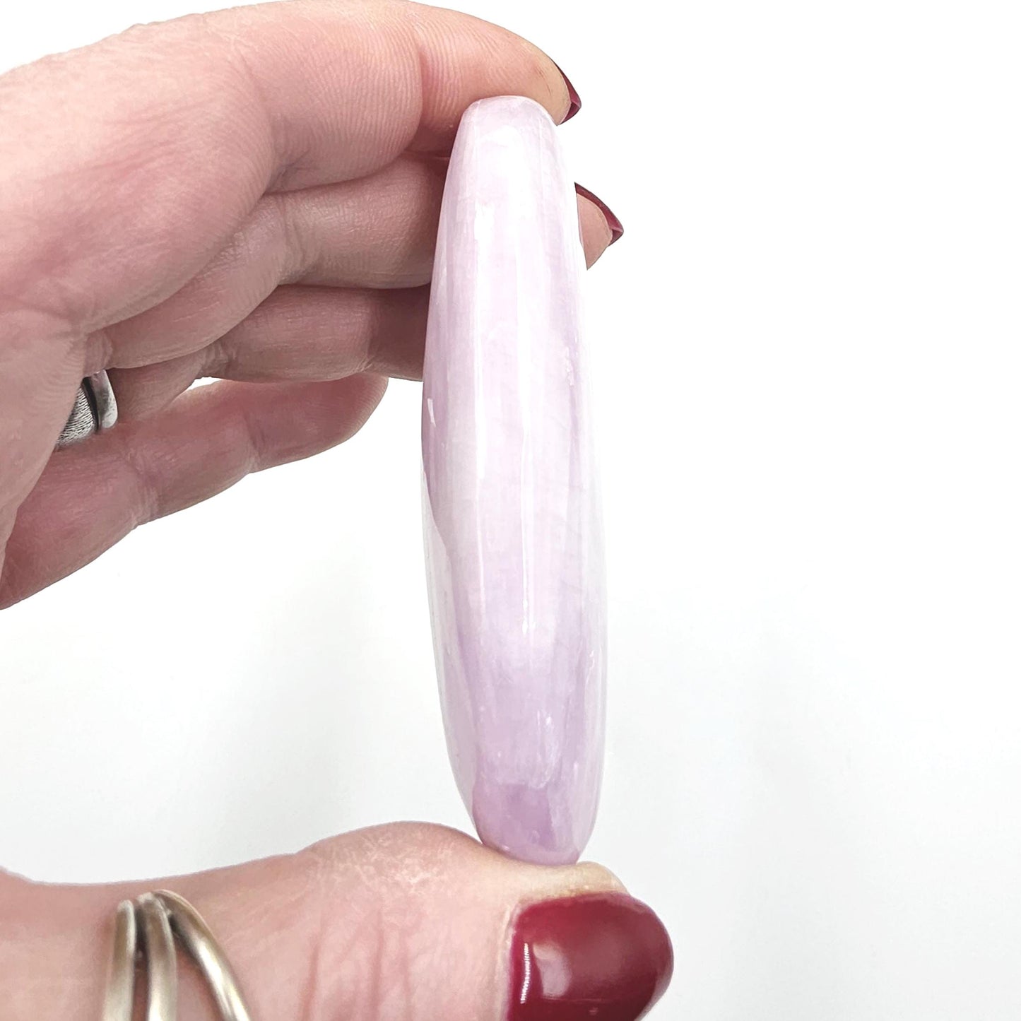 Large Kunzite Crystal Palm Stone - Heart Chakra & Emotional Healing Crystal - 90g