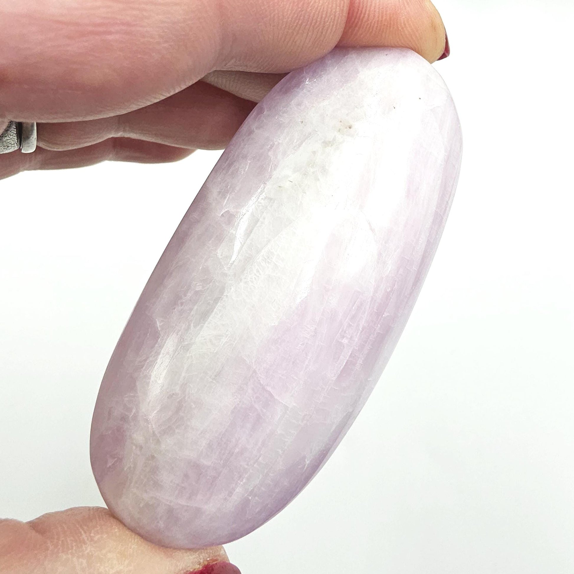 Large Kunzite Crystal Palm Stone - Heart Chakra & Emotional Healing Crystal - 90g