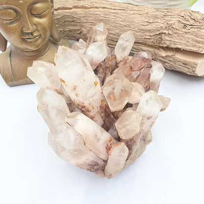 Large Raw Fire Quartz Cluster – Strength, Confidence & Root Chakra Energy Crystal, 1280g