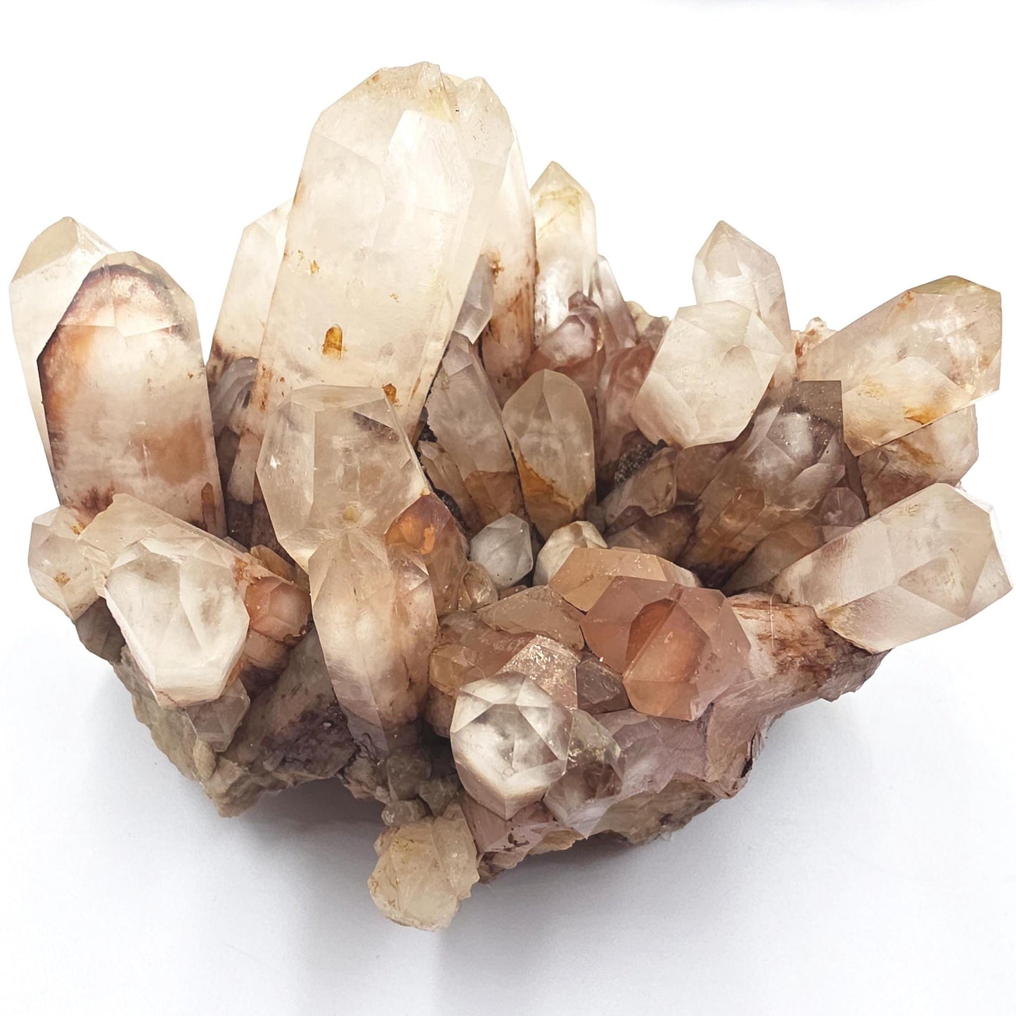 Large Raw Fire Quartz Cluster – Strength, Confidence & Root Chakra Energy Crystal, 1280g