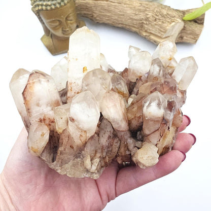 Large Raw Fire Quartz Cluster – Strength, Confidence & Root Chakra Energy Crystal, 1280g