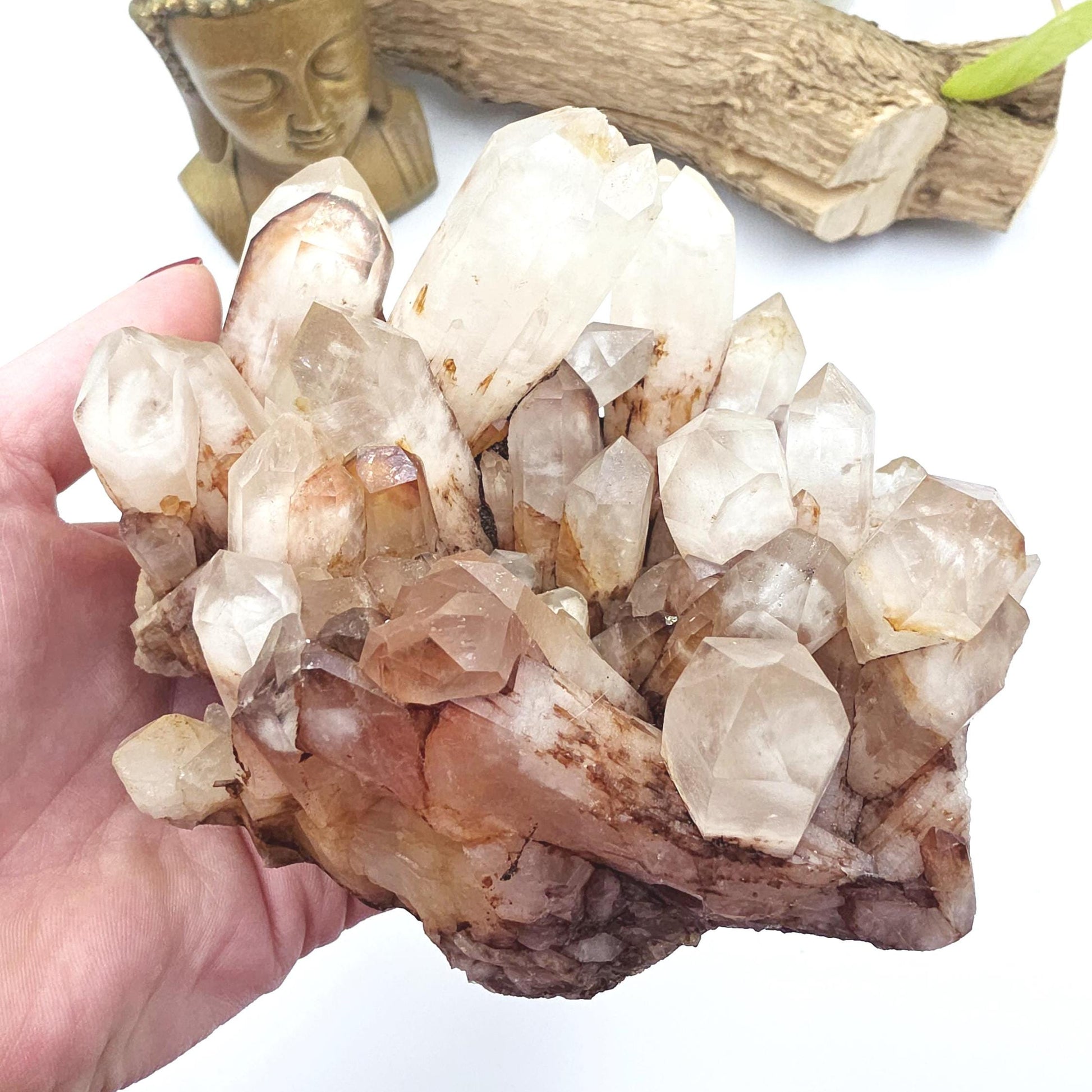 Large Raw Fire Quartz Cluster – Strength, Confidence & Root Chakra Energy Crystal, 1280g