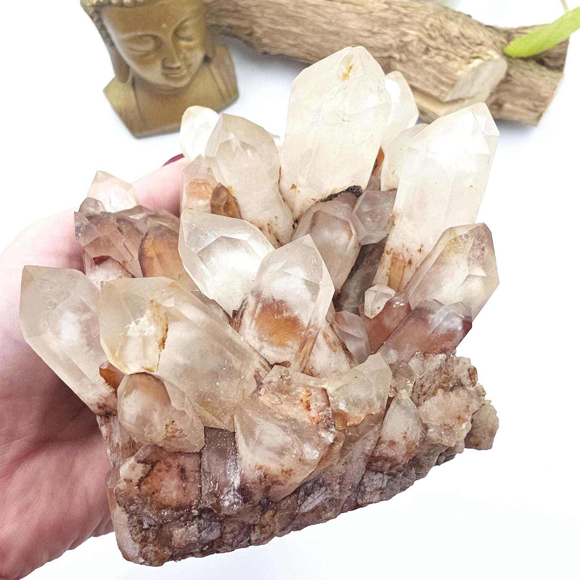 Large Raw Fire Quartz Cluster – Strength, Confidence & Root Chakra Energy Crystal, 1280g