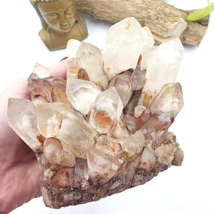 Large Raw Fire Quartz Cluster – Strength, Confidence & Root Chakra Energy Crystal, 1280g