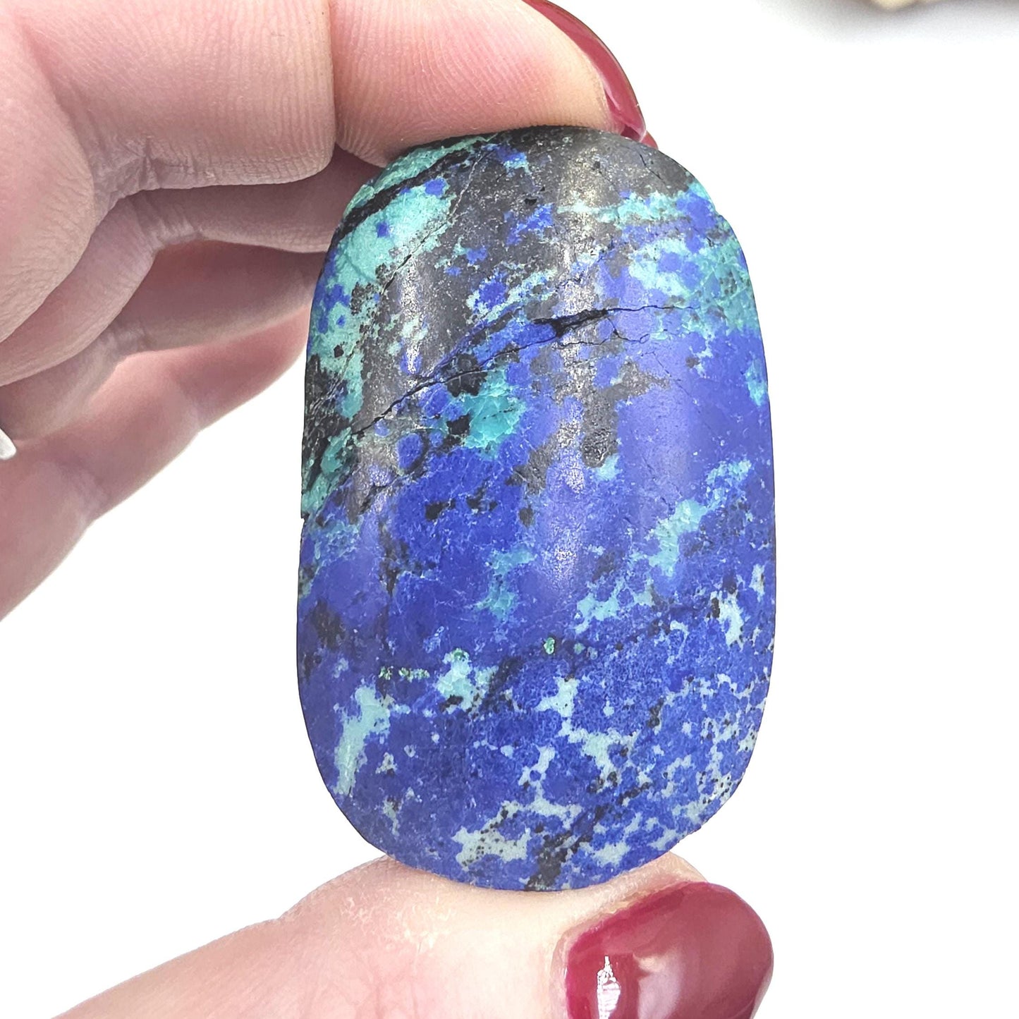 Rare Azurite Palm Stone - Intuition & Spiritual Insight Third Eye Chakra Crystal - 50g
