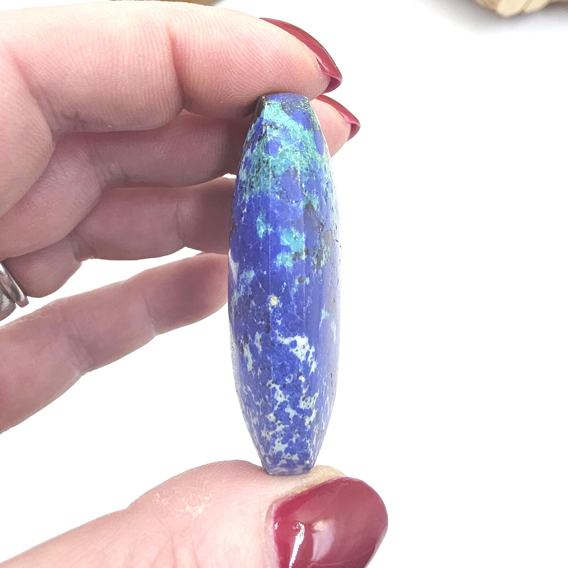 Rare Azurite Palm Stone - Intuition & Spiritual Insight Third Eye Chakra Crystal - 50g