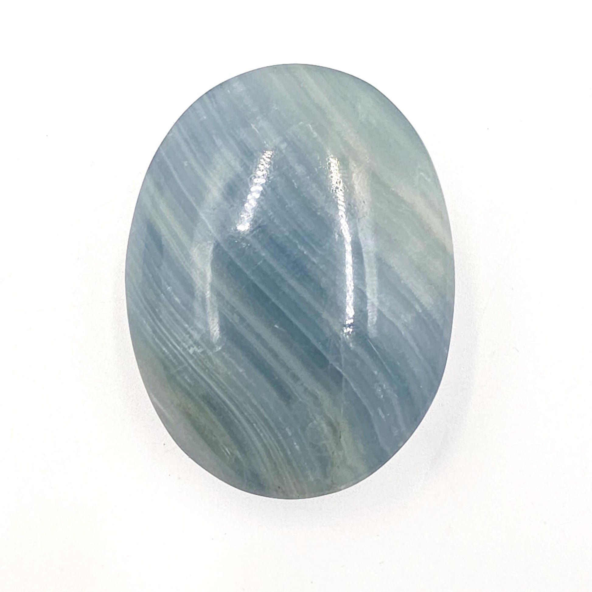 Blue Onyx Palm Stone – Calm, Strength & Throat Chakra Energy Crystal, 85g