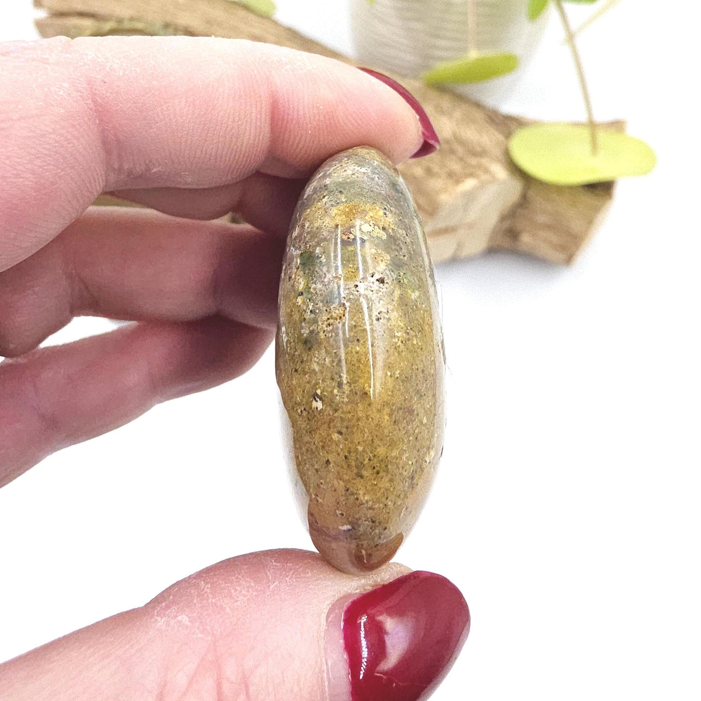 Ocean Jasper Palm Stone - Joy & Renewal Healing Crystal - 55g