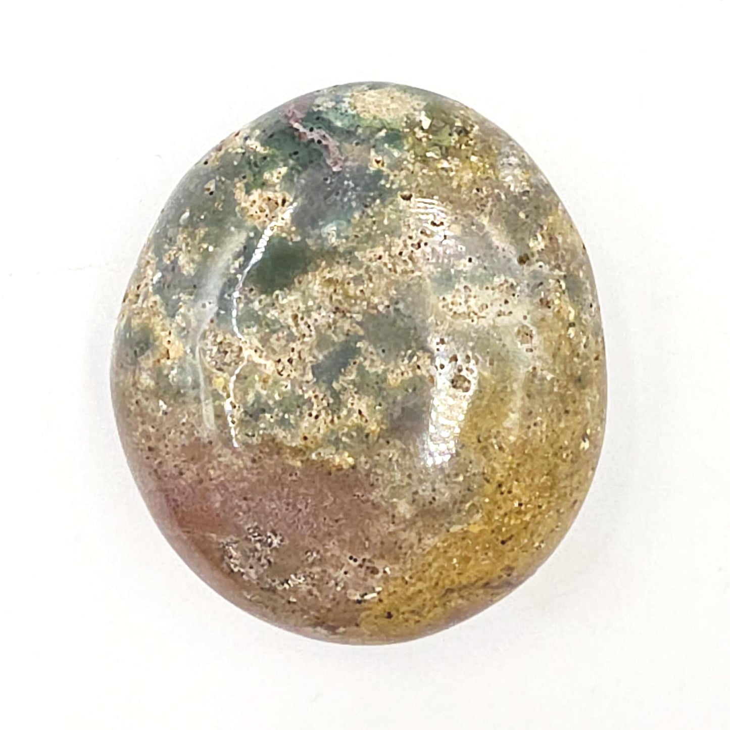 Ocean Jasper Palm Stone - Joy & Renewal Healing Crystal - 55g