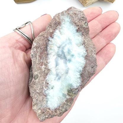 Raw Larimar Specimen – Calm, Communication & Soothing Ocean Energy Crystal, 235g