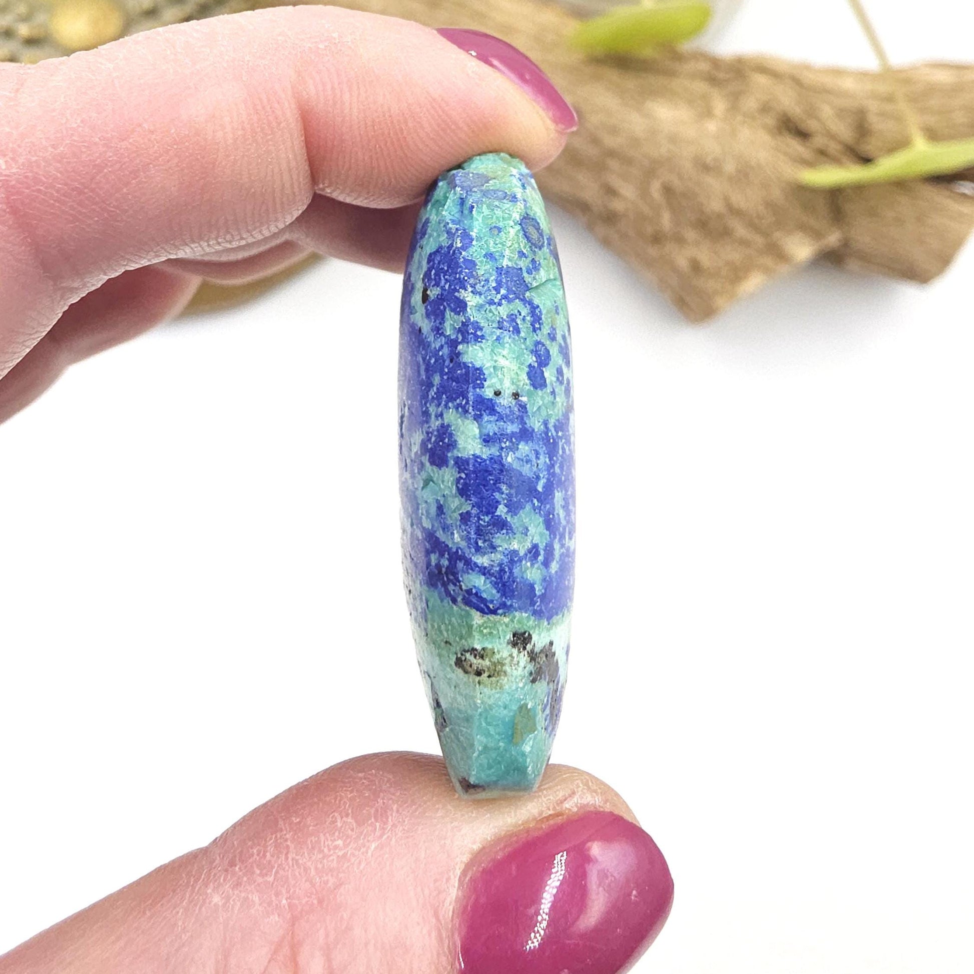 Little Rare Azurite Palm Stone - Intuition & Spiritual Insight Third Eye Chakra Crystal - 30g