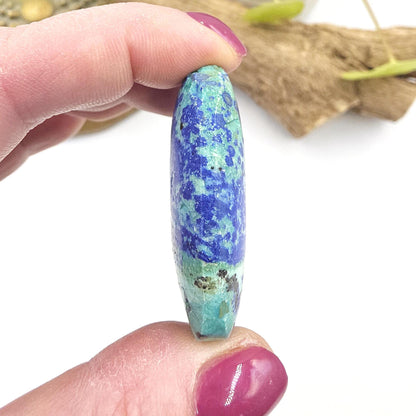 Little Rare Azurite Palm Stone - Intuition & Spiritual Insight Third Eye Chakra Crystal - 30g