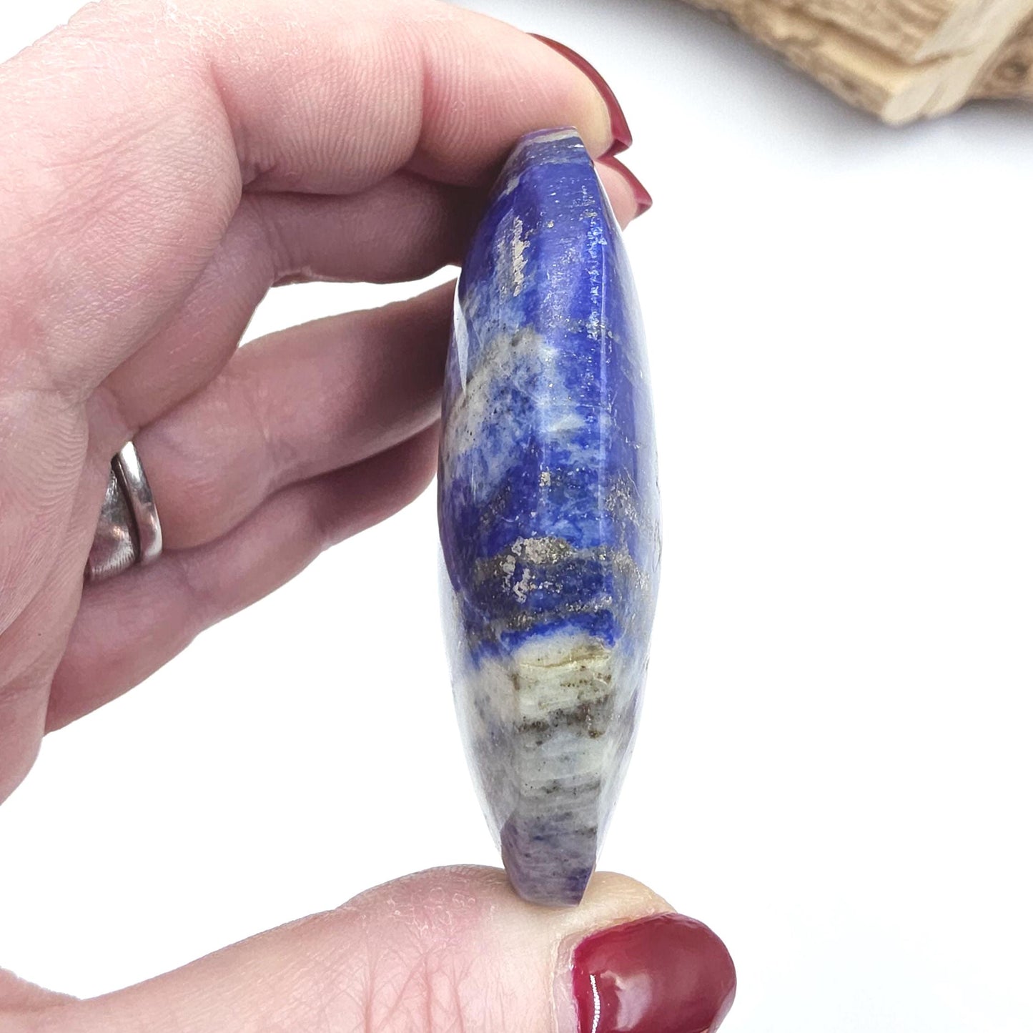 Large Lapis Lazuli Palm Stone - Wisdom & Truth Third Eye Chakra Crystal - 110g