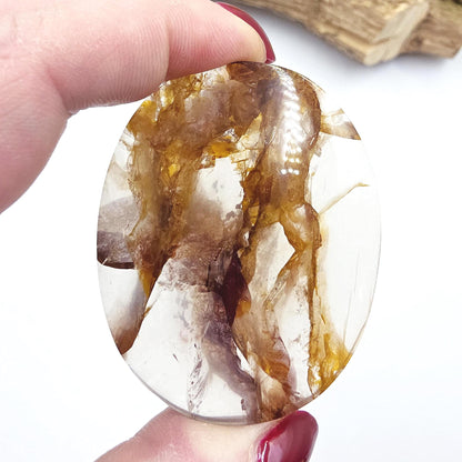Golden Healer Palm Stone – Deep Healing & Spiritual Balance Crystal, 75g