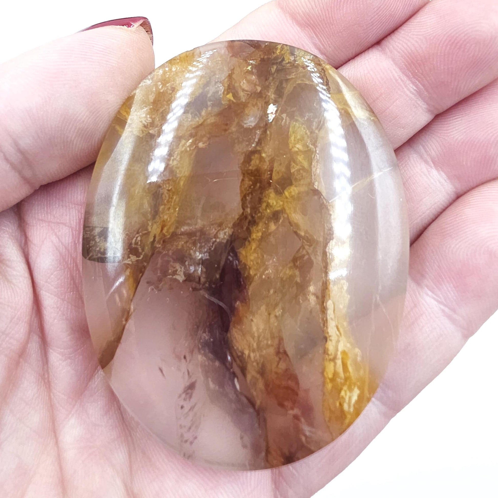 Golden Healer Palm Stone – Deep Healing & Spiritual Balance Crystal, 75g