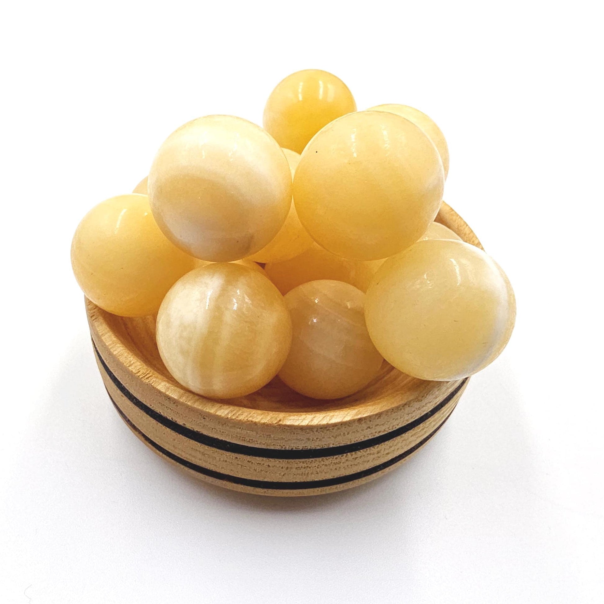 Yellow Calcite Mini Spheres – Confidence, Clarity & Solar Plexus Chakra Crystal, 20mm