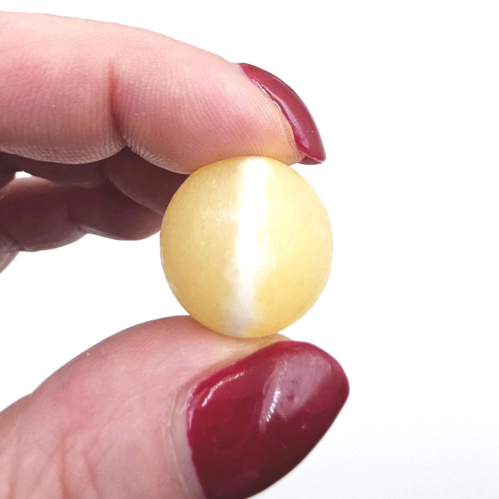 Yellow Calcite Mini Spheres – Confidence, Clarity & Solar Plexus Chakra Crystal, 20mm