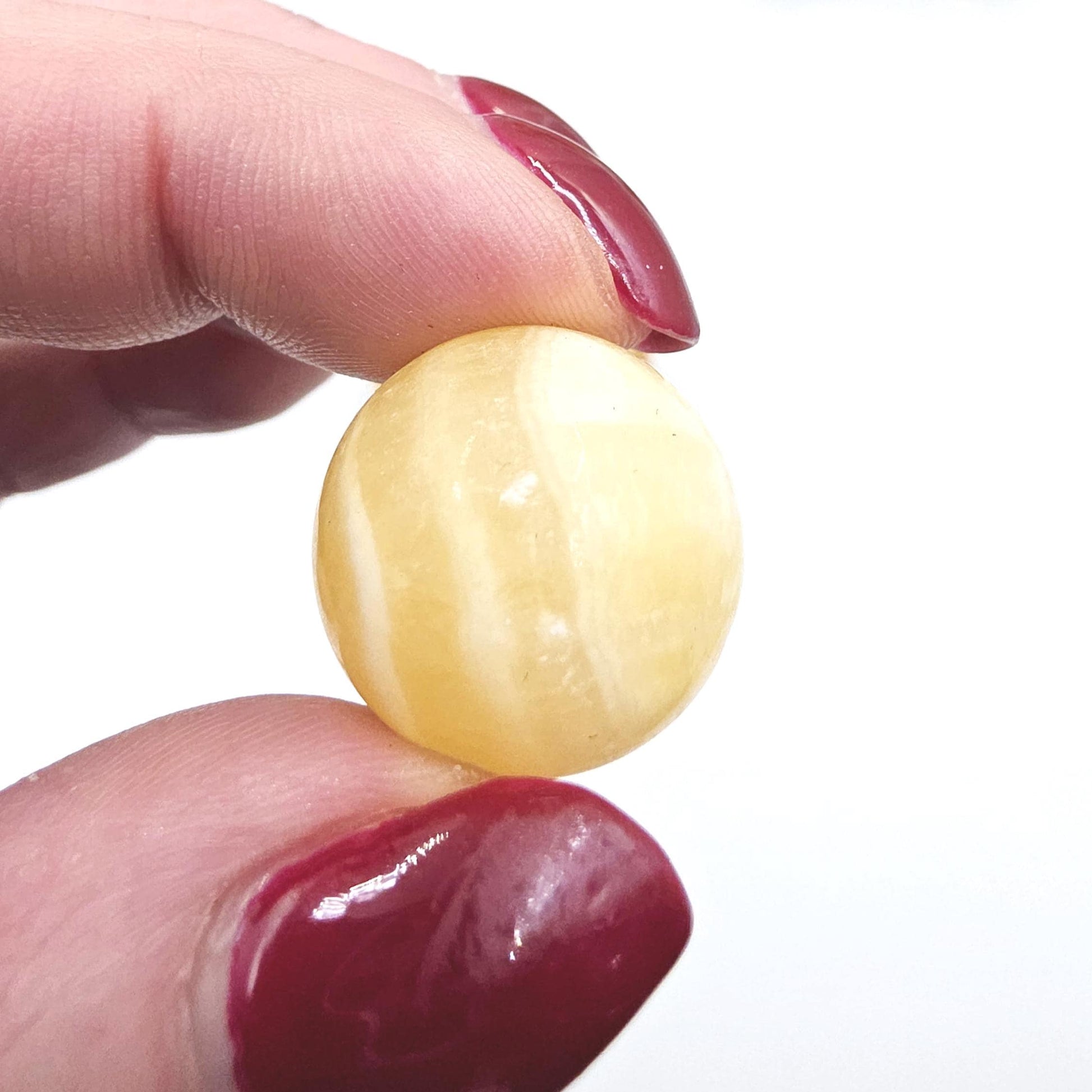 Yellow Calcite Mini Spheres – Confidence, Clarity & Solar Plexus Chakra Crystal, 20mm