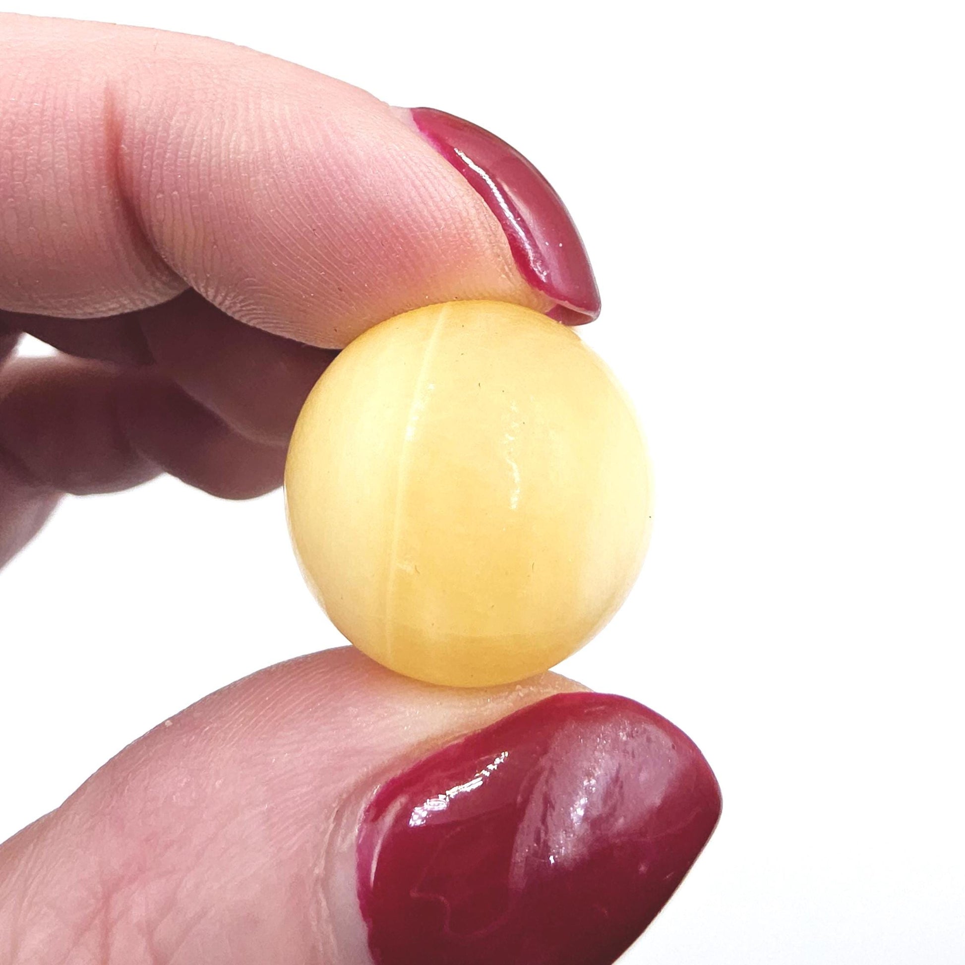 Yellow Calcite Mini Spheres – Confidence, Clarity & Solar Plexus Chakra Crystal, 20mm