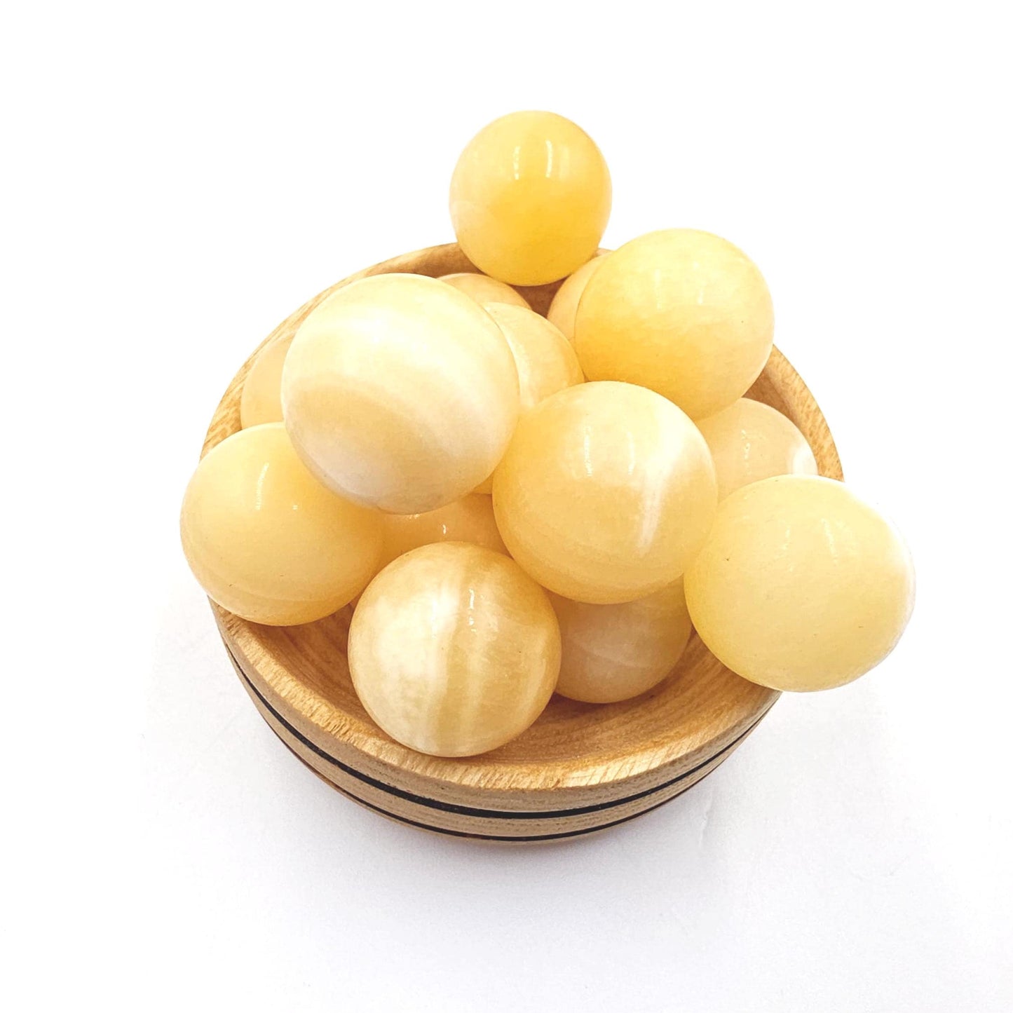 Yellow Calcite Mini Spheres – Confidence, Clarity & Solar Plexus Chakra Crystal, 20mm