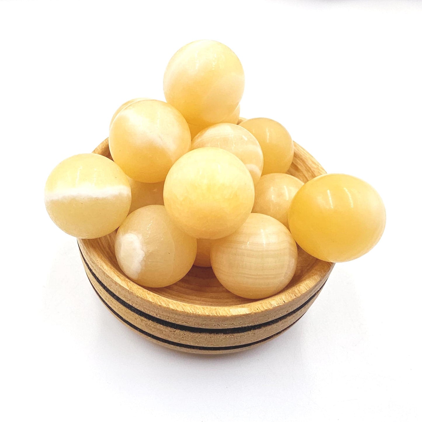 Yellow Calcite Mini Spheres – Confidence, Clarity & Solar Plexus Chakra Crystal, 20mm