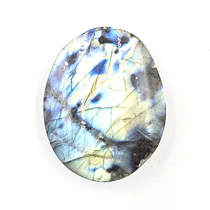 Full Flash Labradorite Palm Stone – Protection, Intuition & Transformation Crystal, 45g