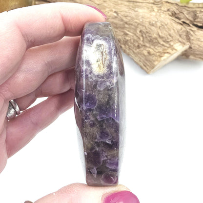 Large Dream Amethyst Palm Stone - Intuition & Spiritual Protection Crystal, 140g