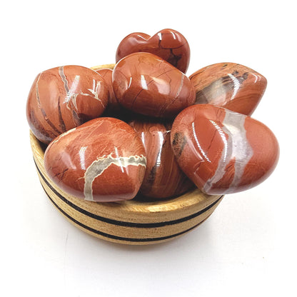 Red Jasper Crystal Hearts – Strength, Grounding & Root Chakra Crystal, 30mm