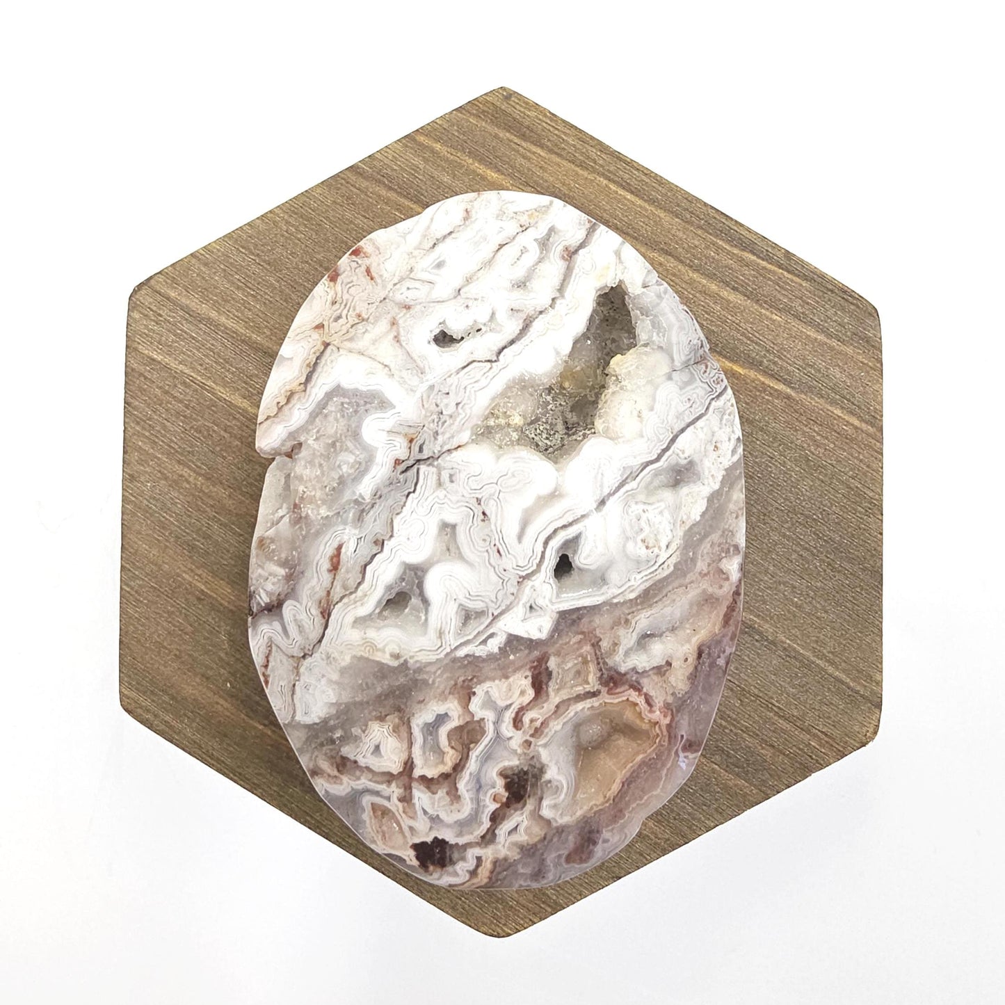Mexican Crazy Lace Agate Palm Stone - Joy, Positivity & Protection Healing Crystal, 90g