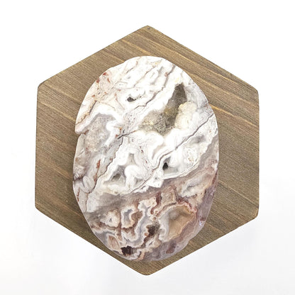 Mexican Crazy Lace Agate Palm Stone - Joy, Positivity & Protection Healing Crystal, 90g
