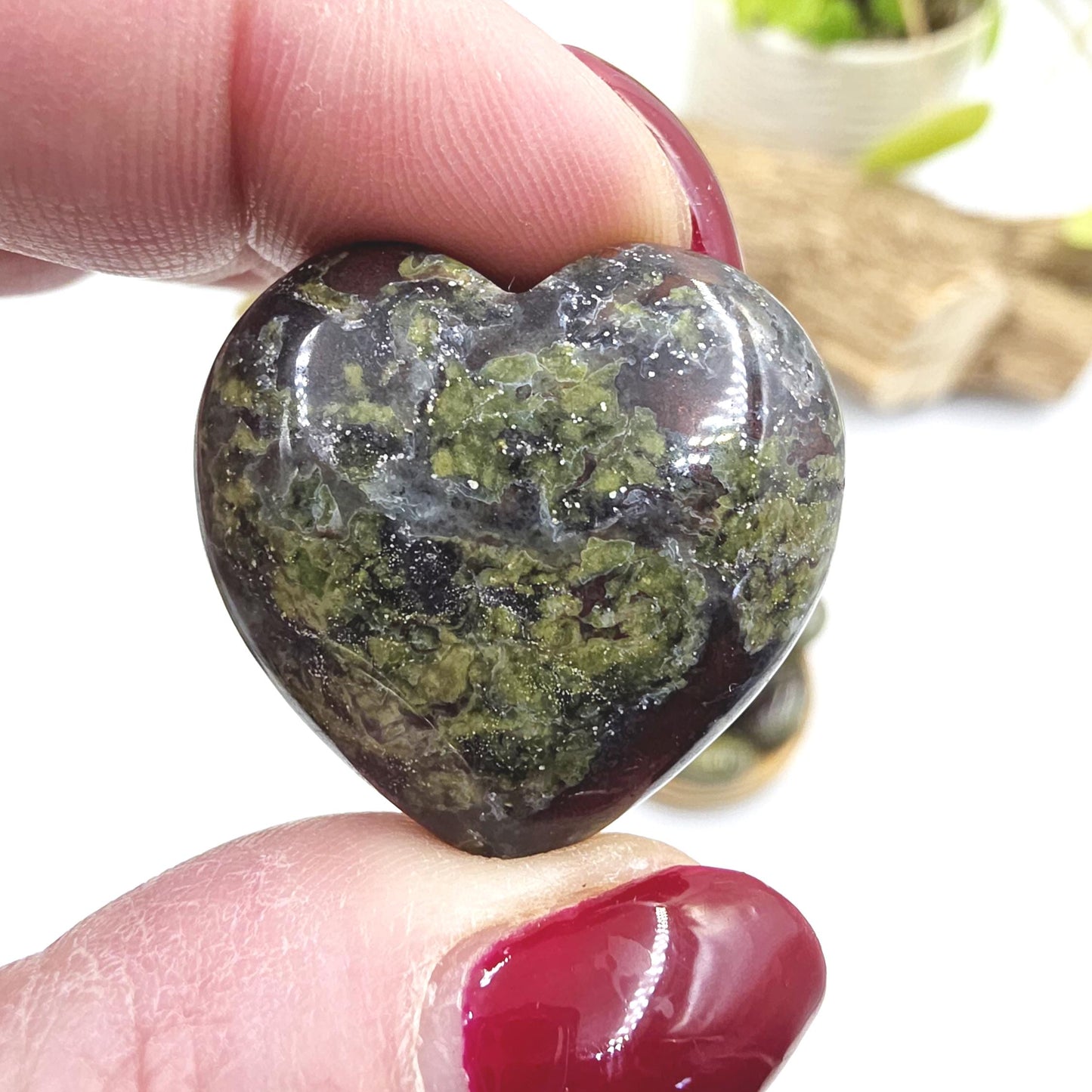Dragon’s Blood Crystal Hearts – Strength, Courage & Heart Chakra Crystal, 30mm