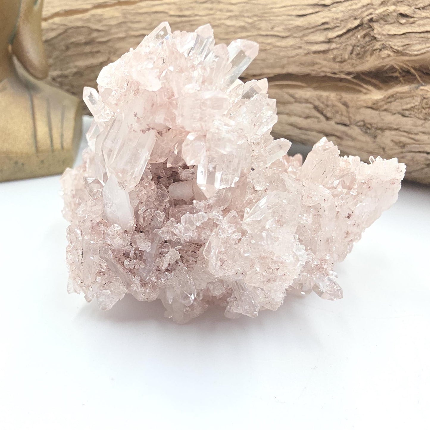 Rare Sparkly Pink Lemurian Quartz Cluster – Spiritual Awakening, Healing & Energy Amplification Crystal, 275g