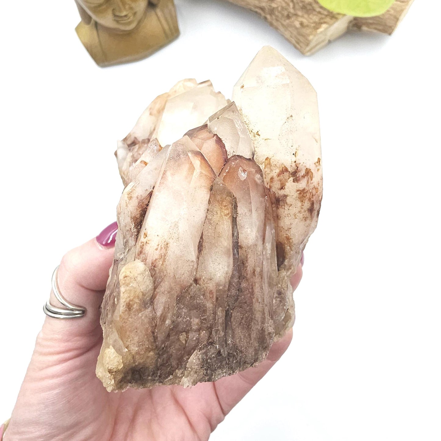 Large Raw Fire Quartz Cluster – Strength, Confidence & Root Chakra Energy Crystal, 1030g
