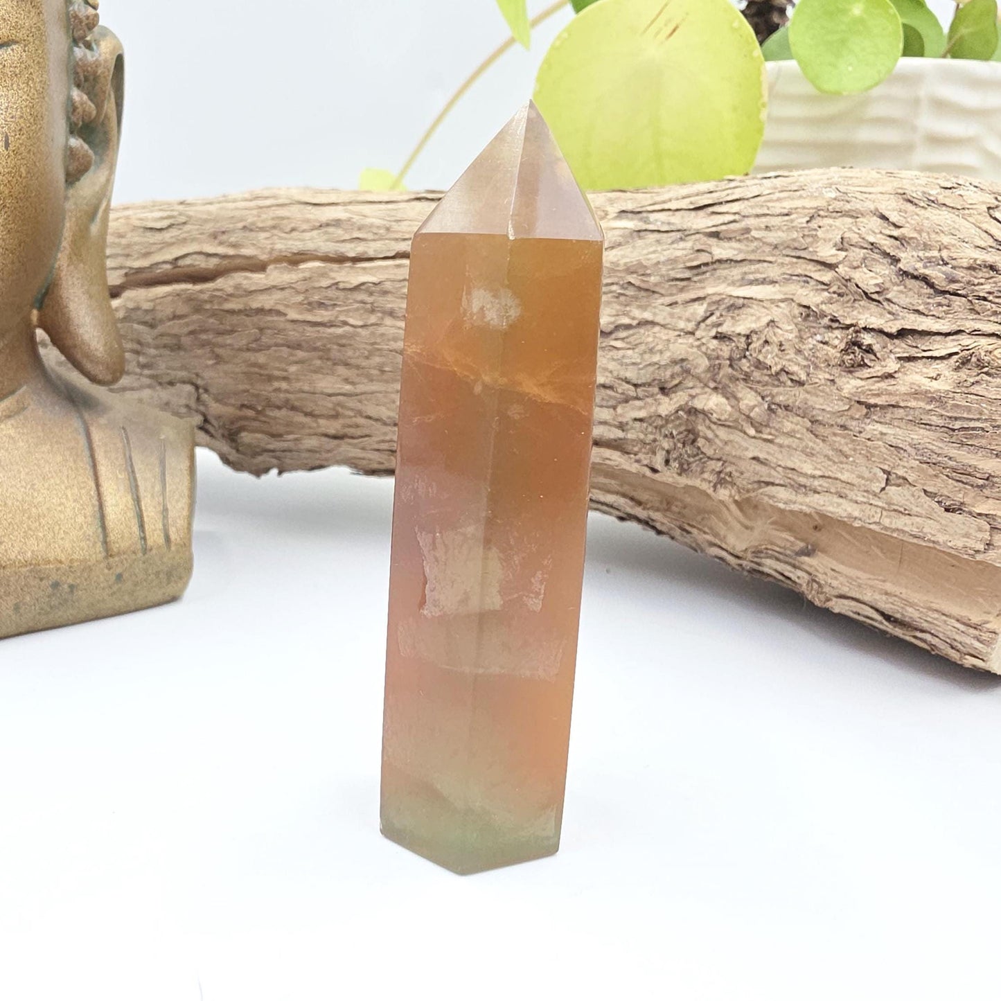 Green and Yellow Fluorite Tower (Jackfruit Fluorite) – Clarity, Positivity & Harmony Crystal Point, 7cm