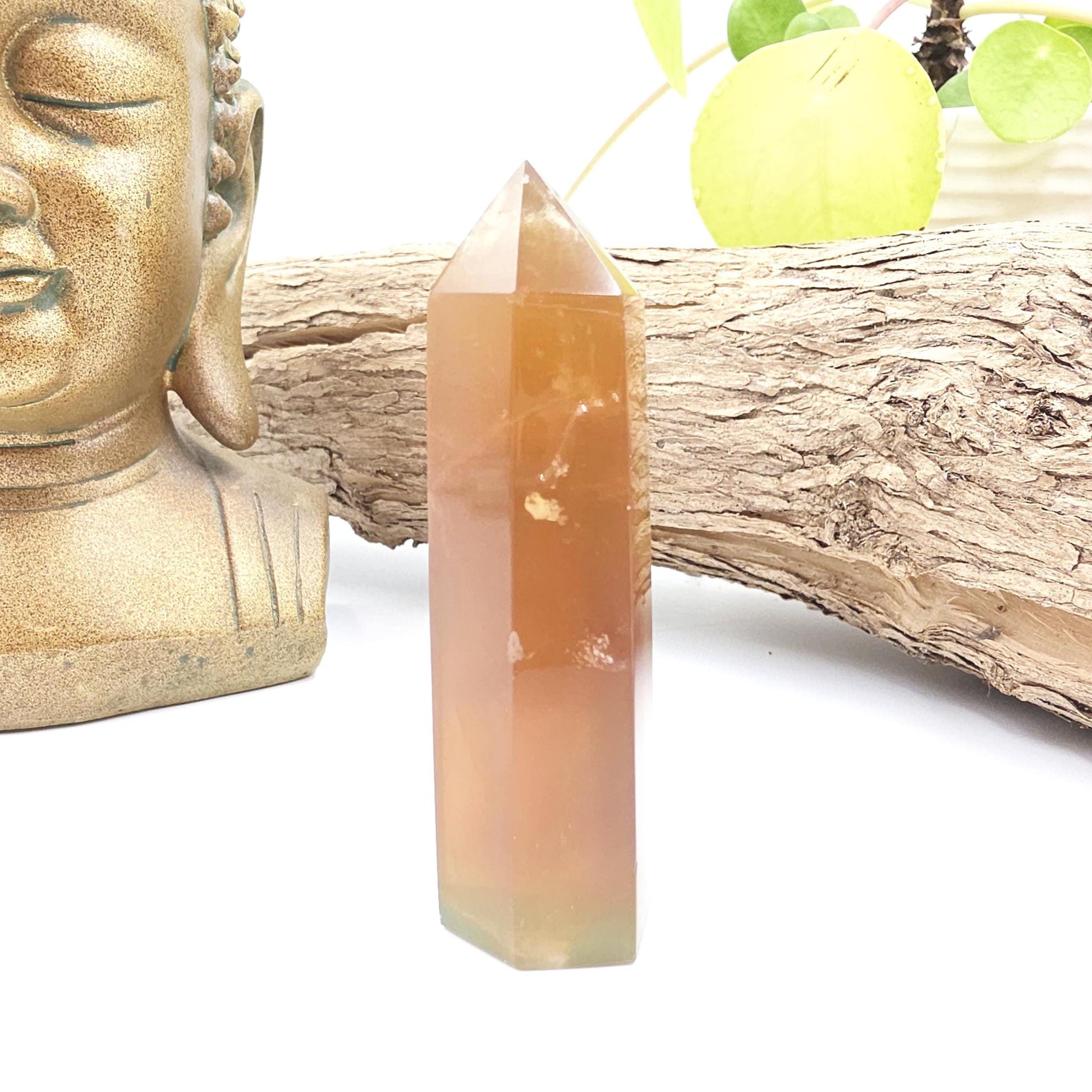 Green and Yellow Fluorite Tower (Jackfruit Fluorite) – Clarity, Positivity & Harmony Crystal Point, 7cm