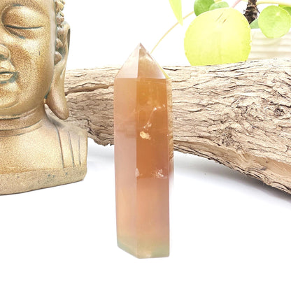 Green and Yellow Fluorite Tower (Jackfruit Fluorite) – Clarity, Positivity & Harmony Crystal Point, 7cm
