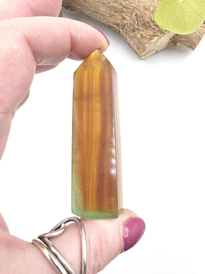 Green and Yellow Fluorite Tower (Jackfruit Fluorite) – Clarity, Positivity & Harmony Crystal Point, 7cm