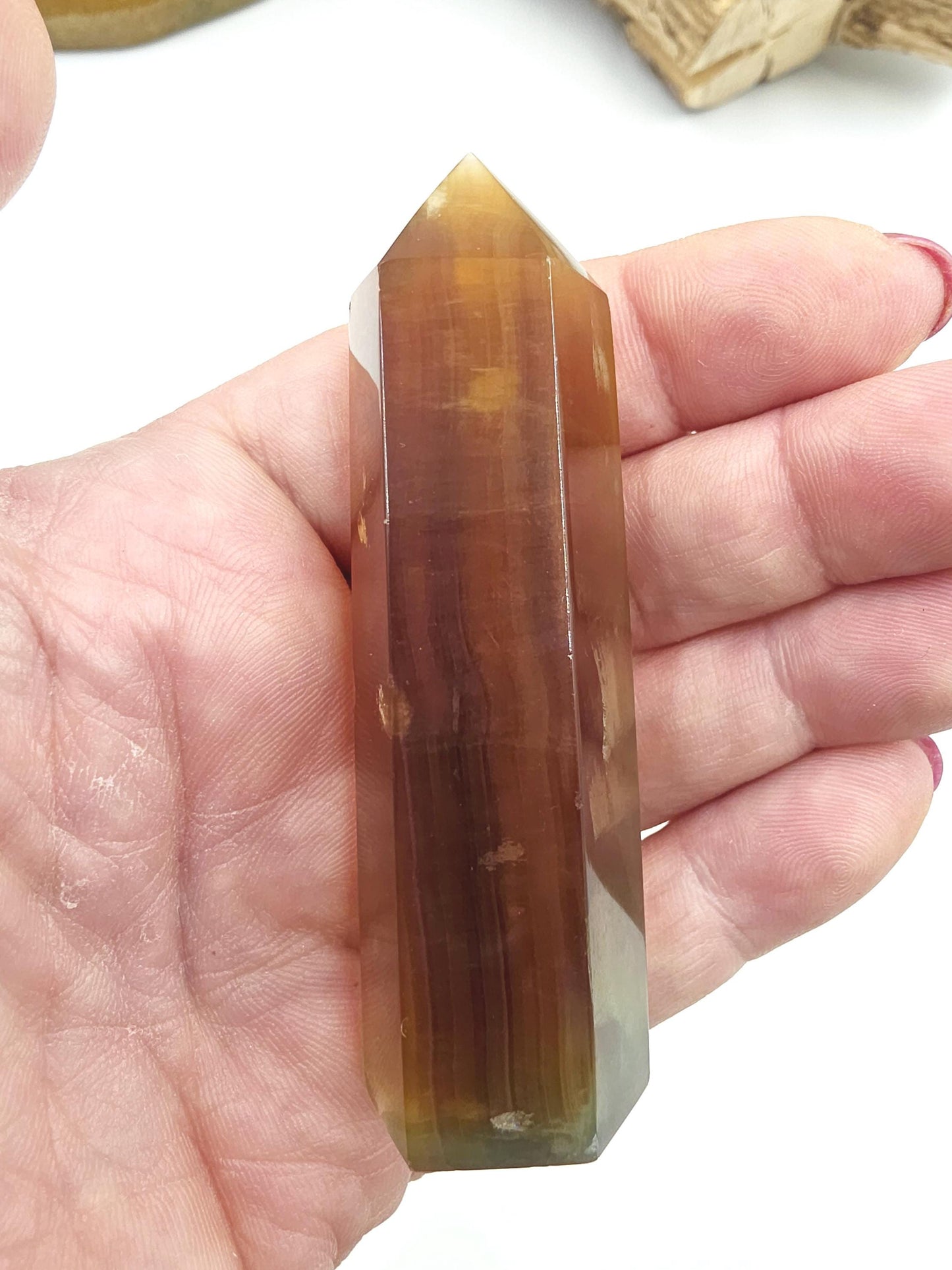 Green and Yellow Fluorite Tower (Jackfruit Fluorite) – Clarity, Positivity & Harmony Crystal Point, 7cm