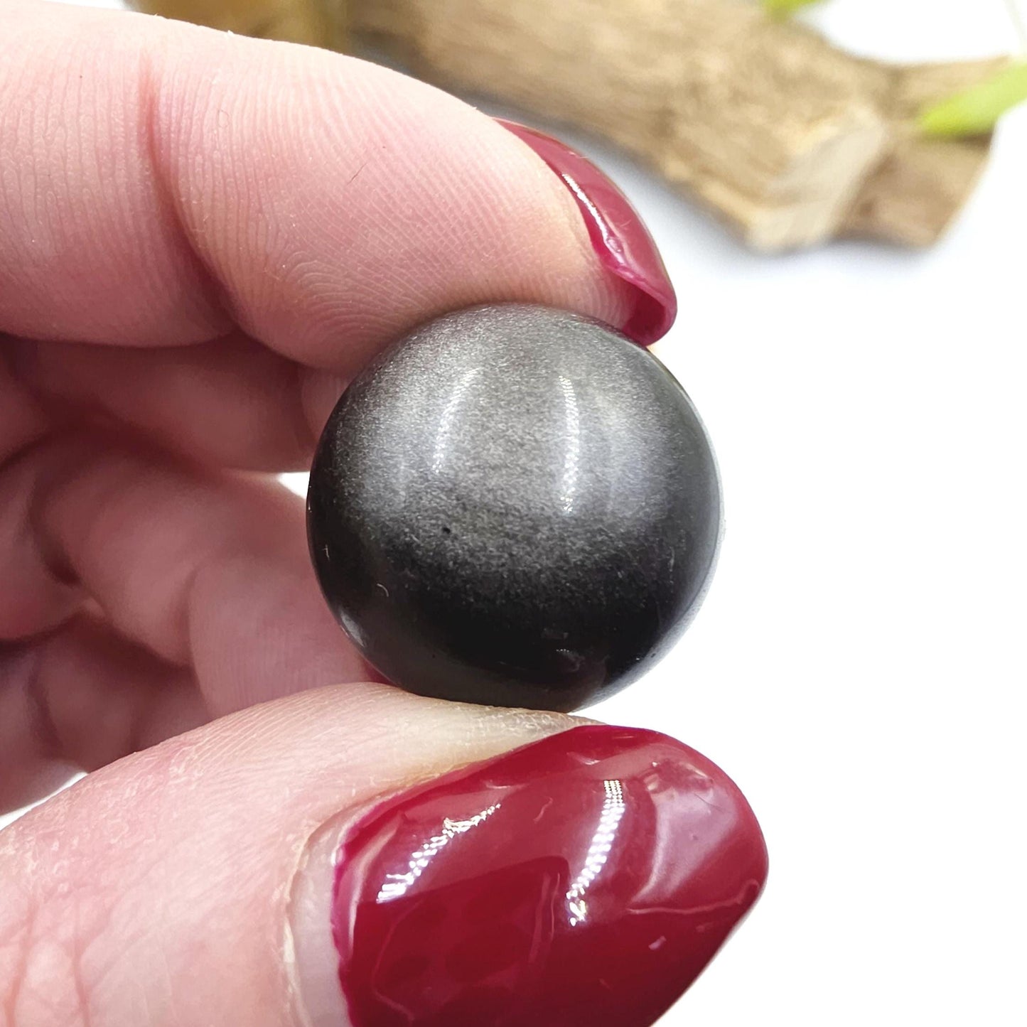 Silver Sheen Obsidian Mini Spheres – Protection, Insight & Root Chakra Crystal, 18-21mm