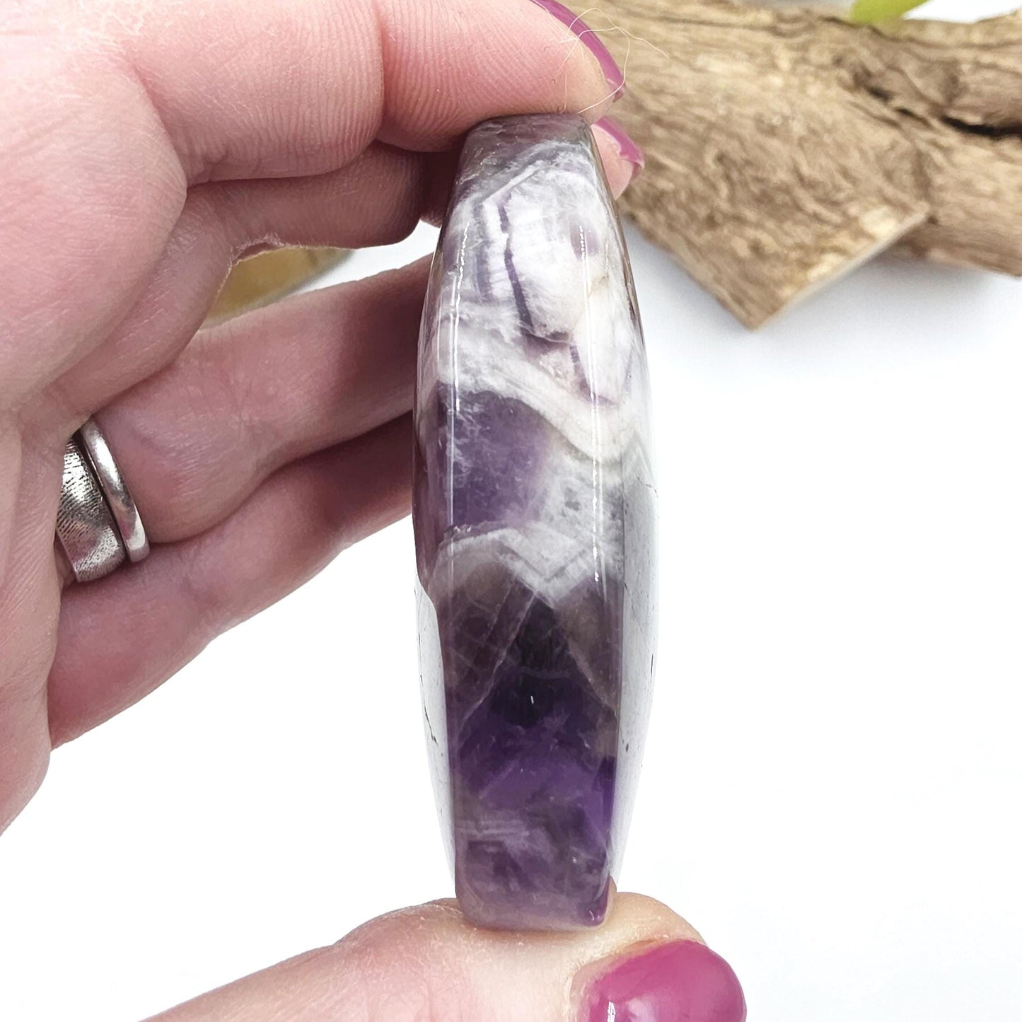 Large Dream Amethyst Palm Stone - Intuition & Spiritual Protection Crystal, 105g