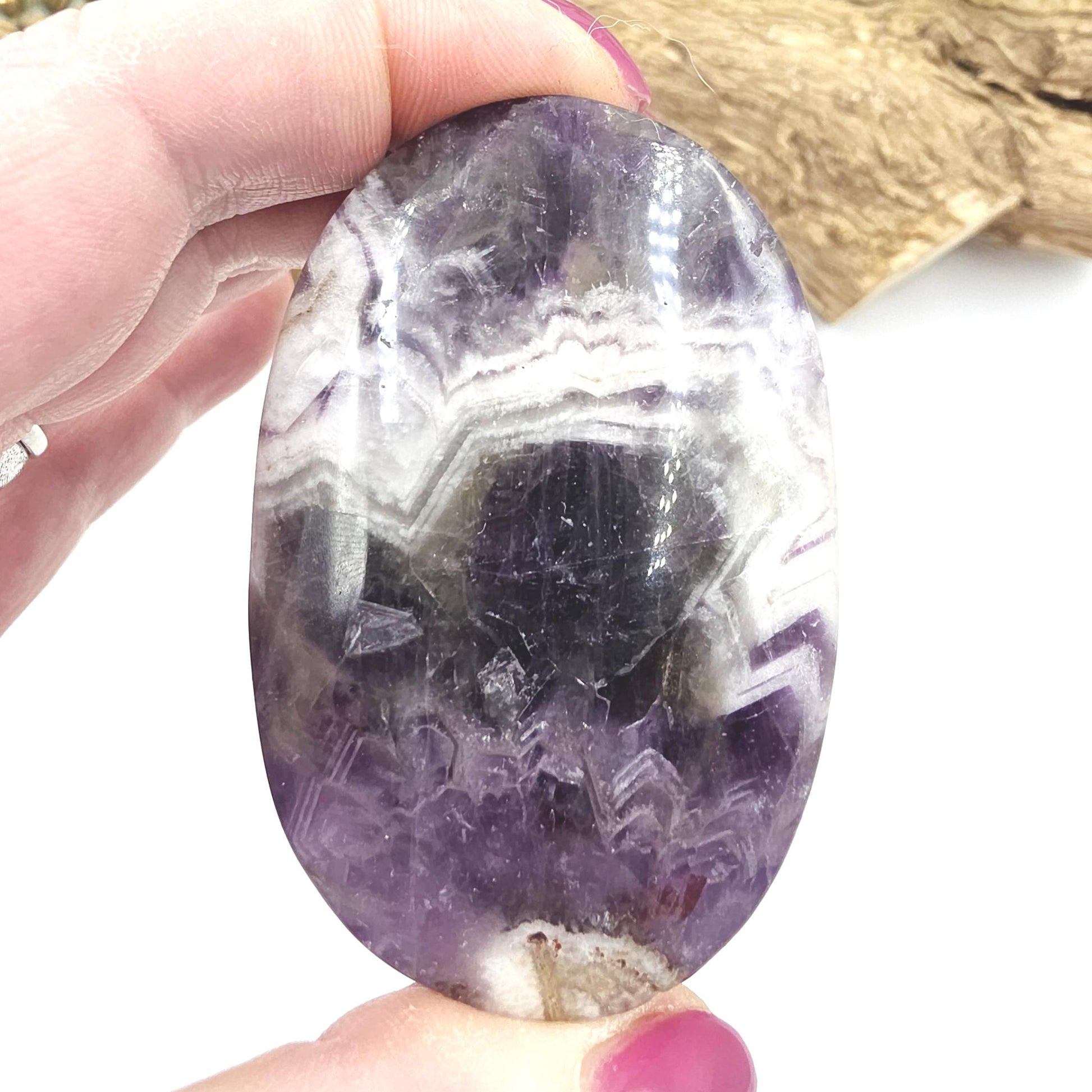 Large Dream Amethyst Palm Stone - Intuition & Spiritual Protection Crystal, 105g