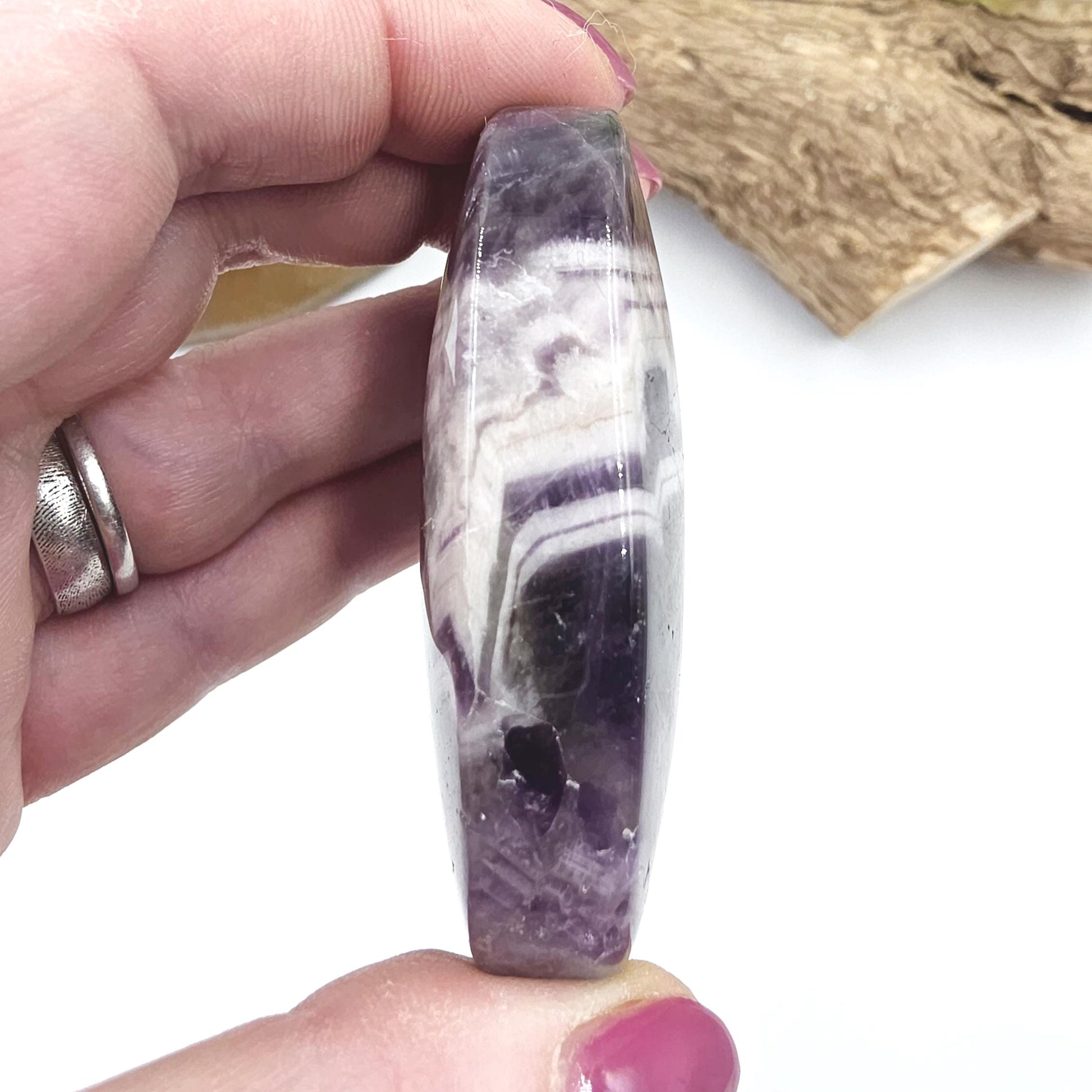 Large Dream Amethyst Palm Stone - Intuition & Spiritual Protection Crystal, 105g