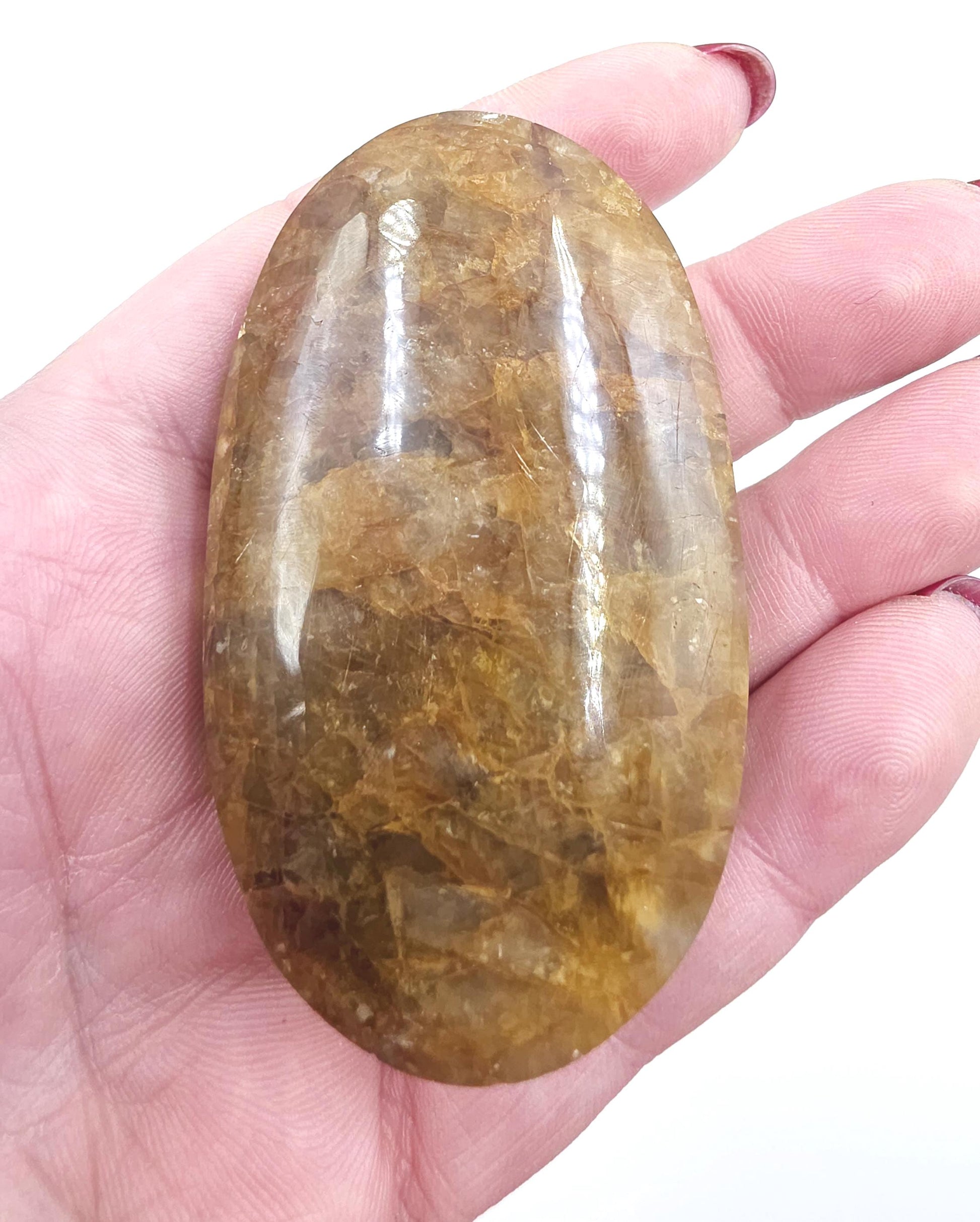 Golden Healer Palm Stone – Deep Healing & Spiritual Balance Crystal, 95g