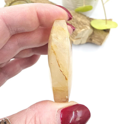 Unique Golden Healer with Fire Quartz Palm Stone – Strength, Healing & Energy Amplification Crystal, 55g