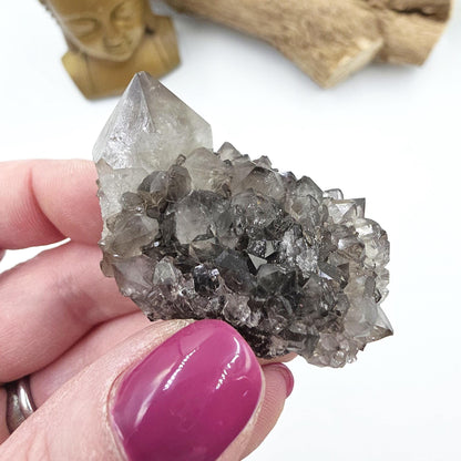 Little Rare Black Spirit Quartz Cluster - Protective & Spiritual Growth Crystal - 50g