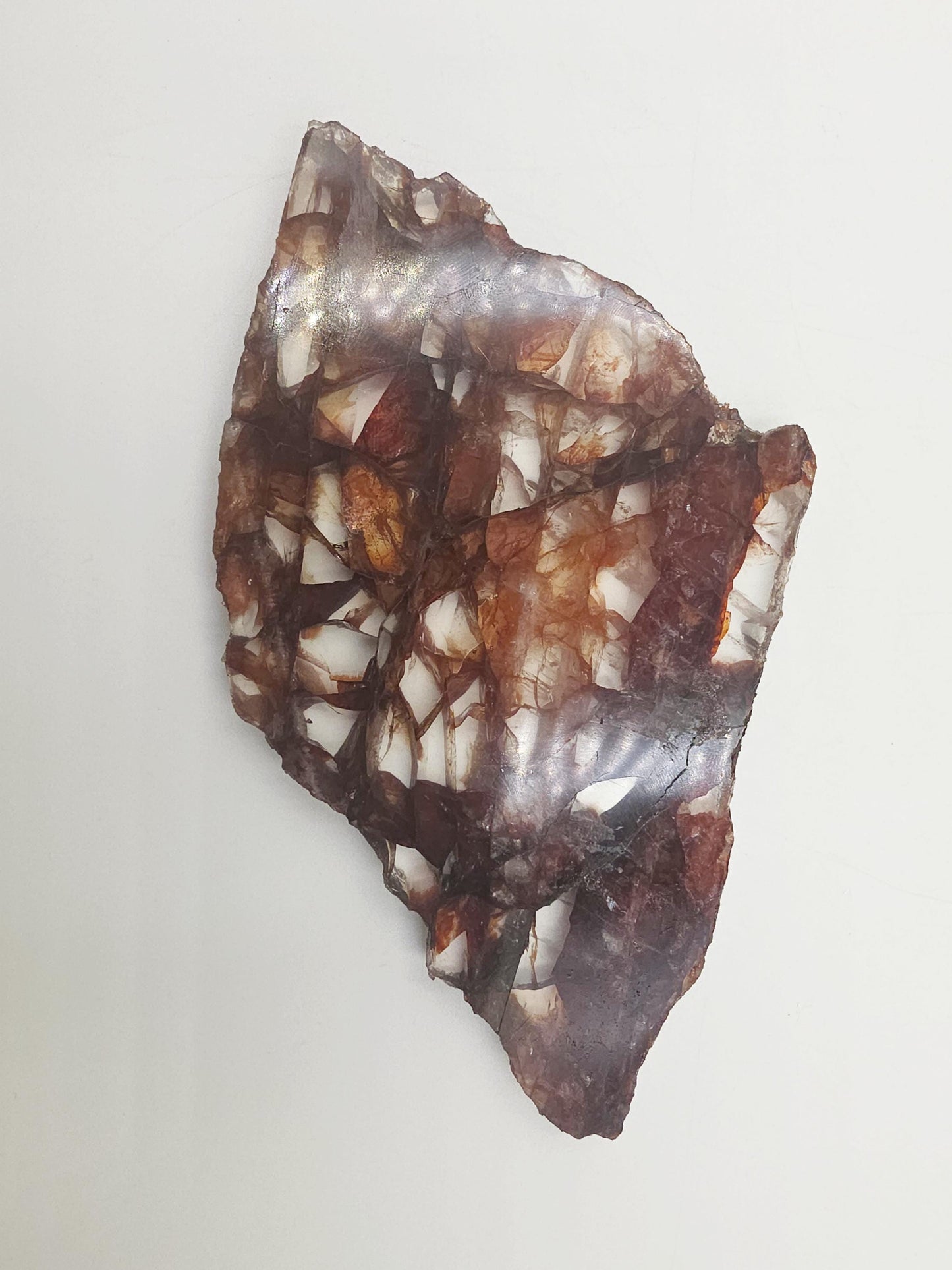 High Grade Fire Quartz Slice Slab – Hematoid Quartz for Grounding, Clarity & Balanced Energy, 295g