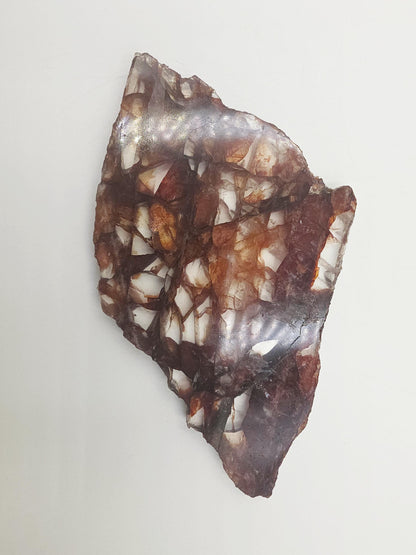 High Grade Fire Quartz Slice Slab – Hematoid Quartz for Grounding, Clarity & Balanced Energy, 295g