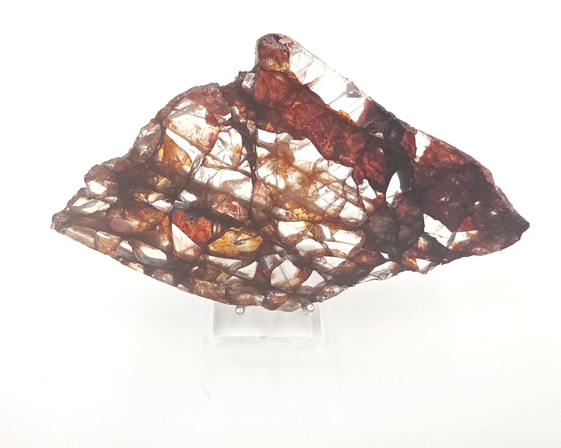 High Grade Fire Quartz Slice Slab – Hematoid Quartz for Grounding, Clarity & Balanced Energy, 295g